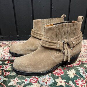 Diesel Harless Taupe Suede Western Ankle Boot Women’s Size 38 EU Coastal Cowgirl